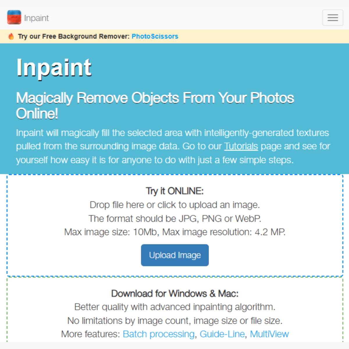 inpaint interface