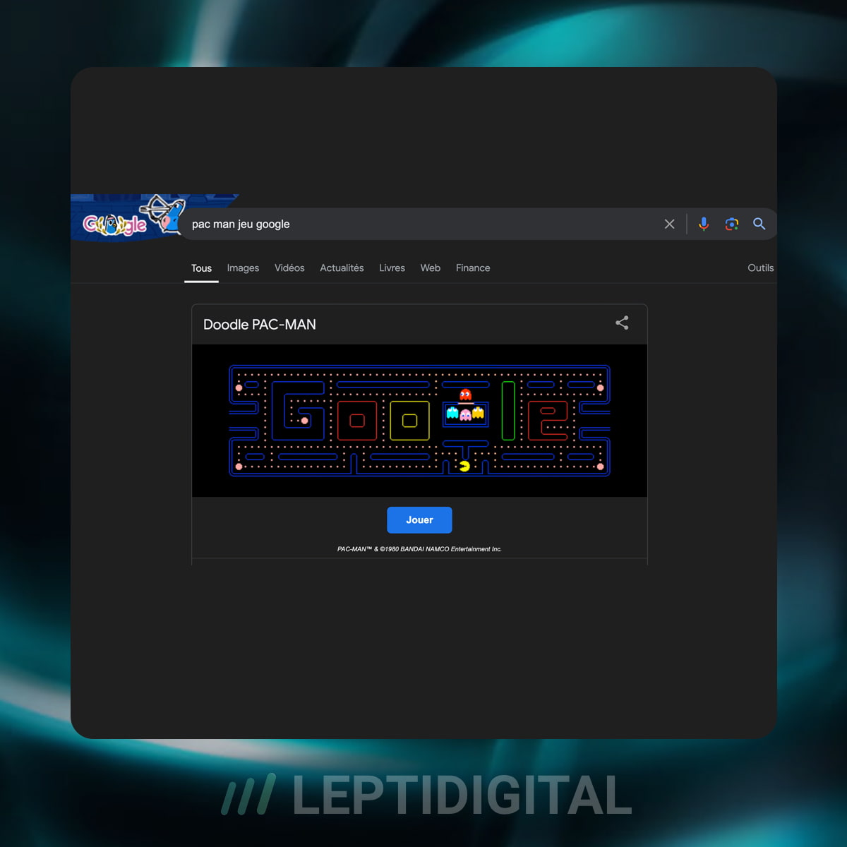 Pac Man Jeu Cache Google
