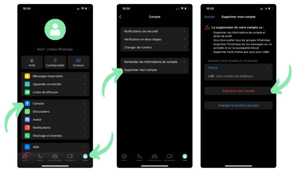 Supprimer Votre Compte WhatsApp Facilement & Rapidement
