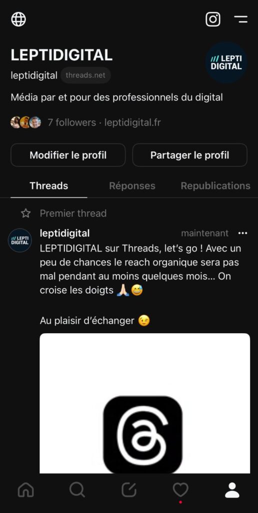 LEPTIDIGITAL débarque sur Threads !