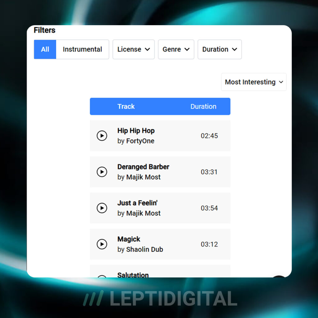 freemusicarchive interface