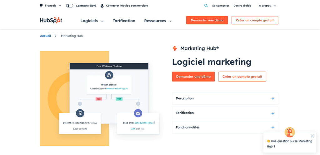 Logiciel CRM Marketing Hubspot