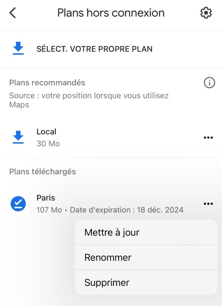 Comment supprimer une carte Google Maps enregistrée pour utilisation hors connexion ?