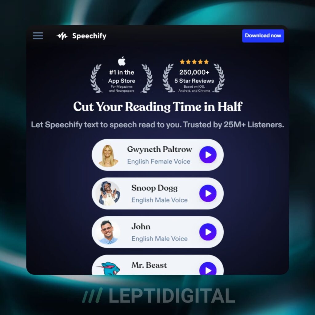 Speechify site 