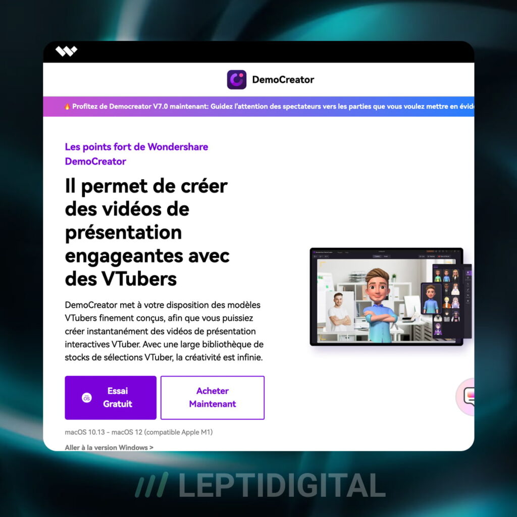 DemoCreator Créateur Avatar Vidéo IA