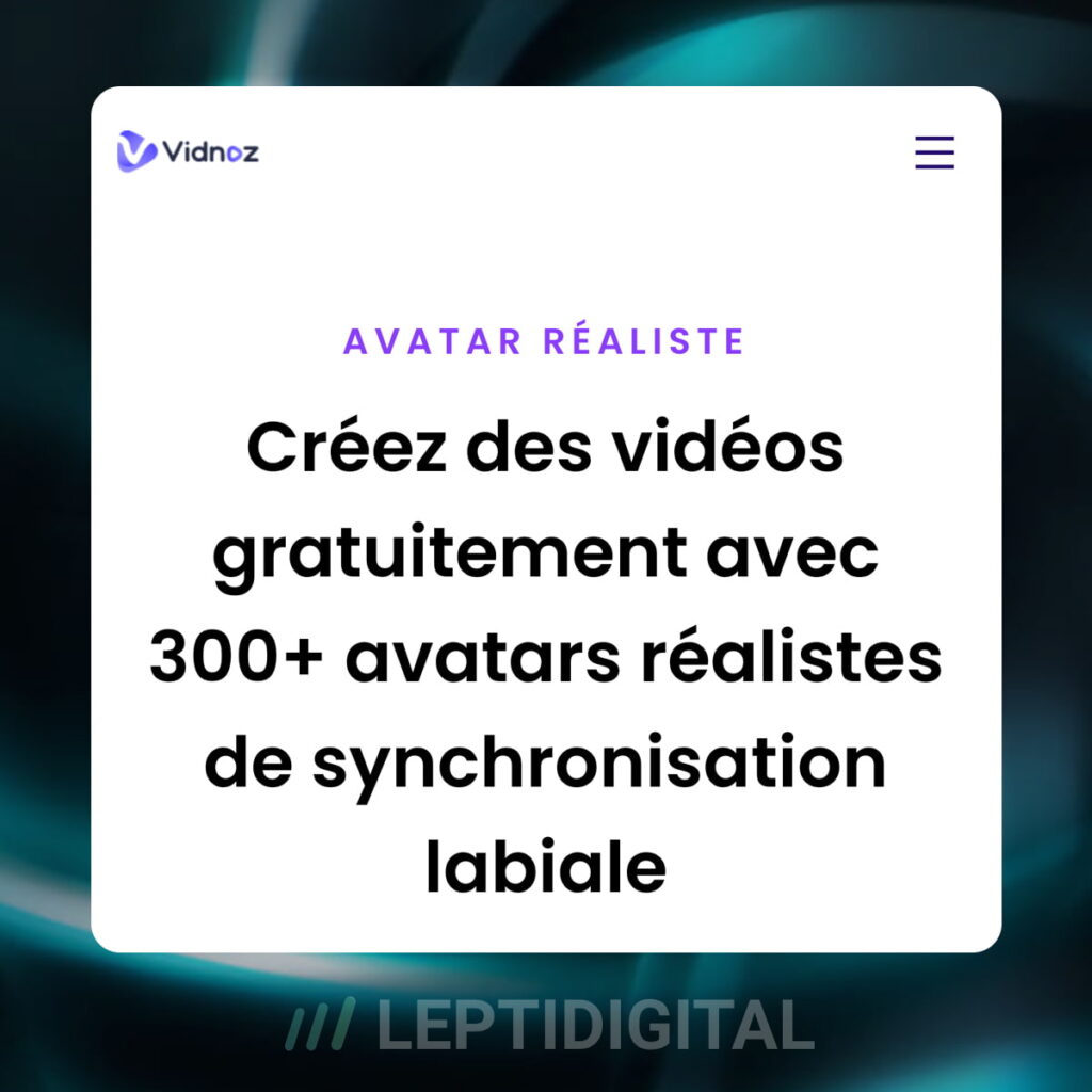 Vidnoz Création Avatar Vidéo IA