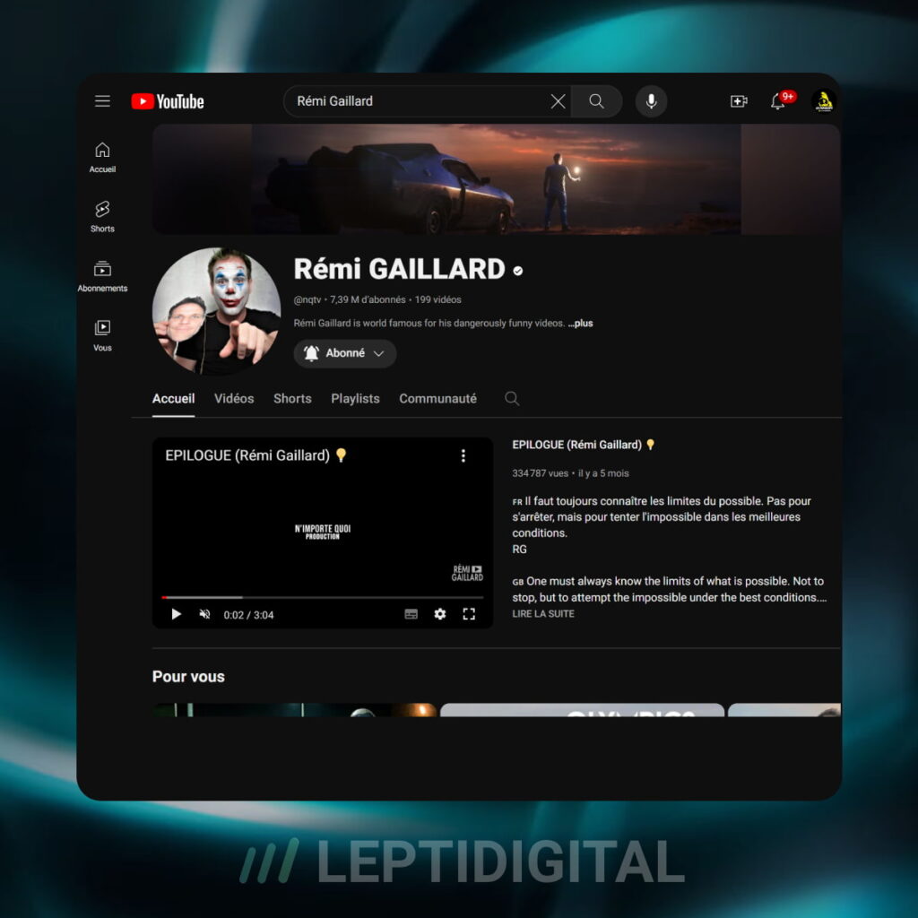 Chaîne YouTube Rémi Gaillard