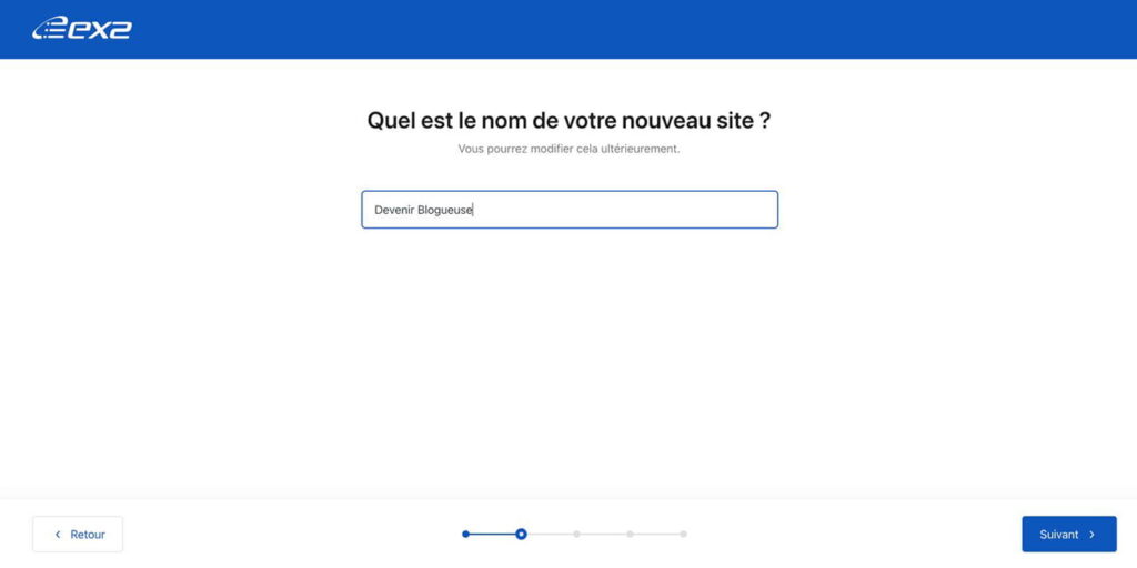 Création Site WordPress avec l'hébergeur EX2