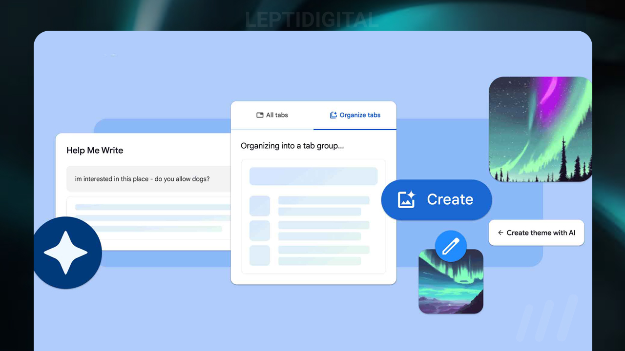 Fonctionnalités IA Google Chrome 121