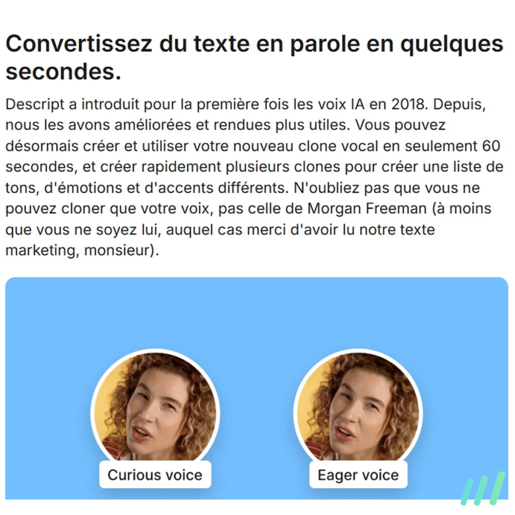site descript clonage voix