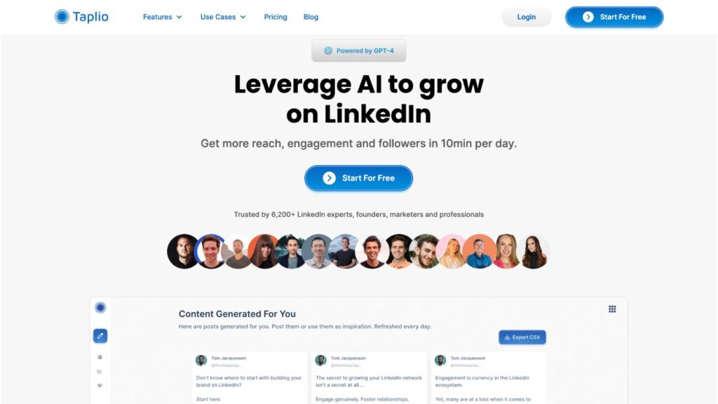 Taplio - Outil IA pour LinkedIn