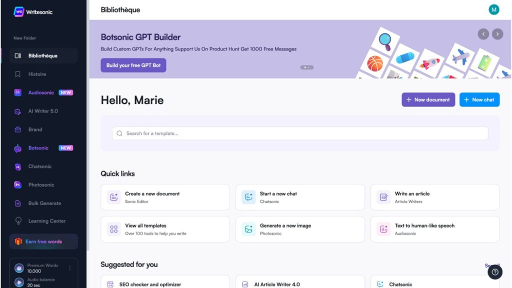 Writesonic Outil Rédaction IA