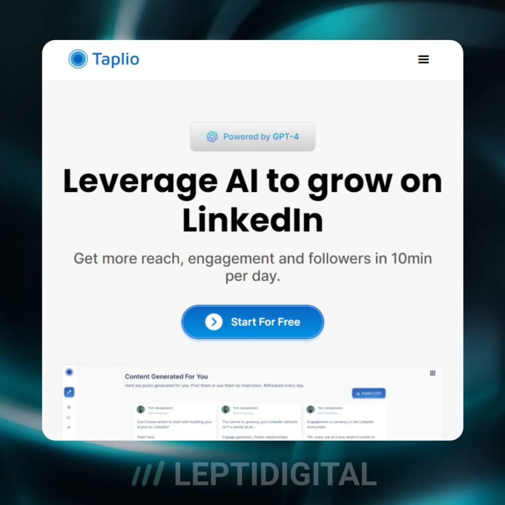 site web Taplio