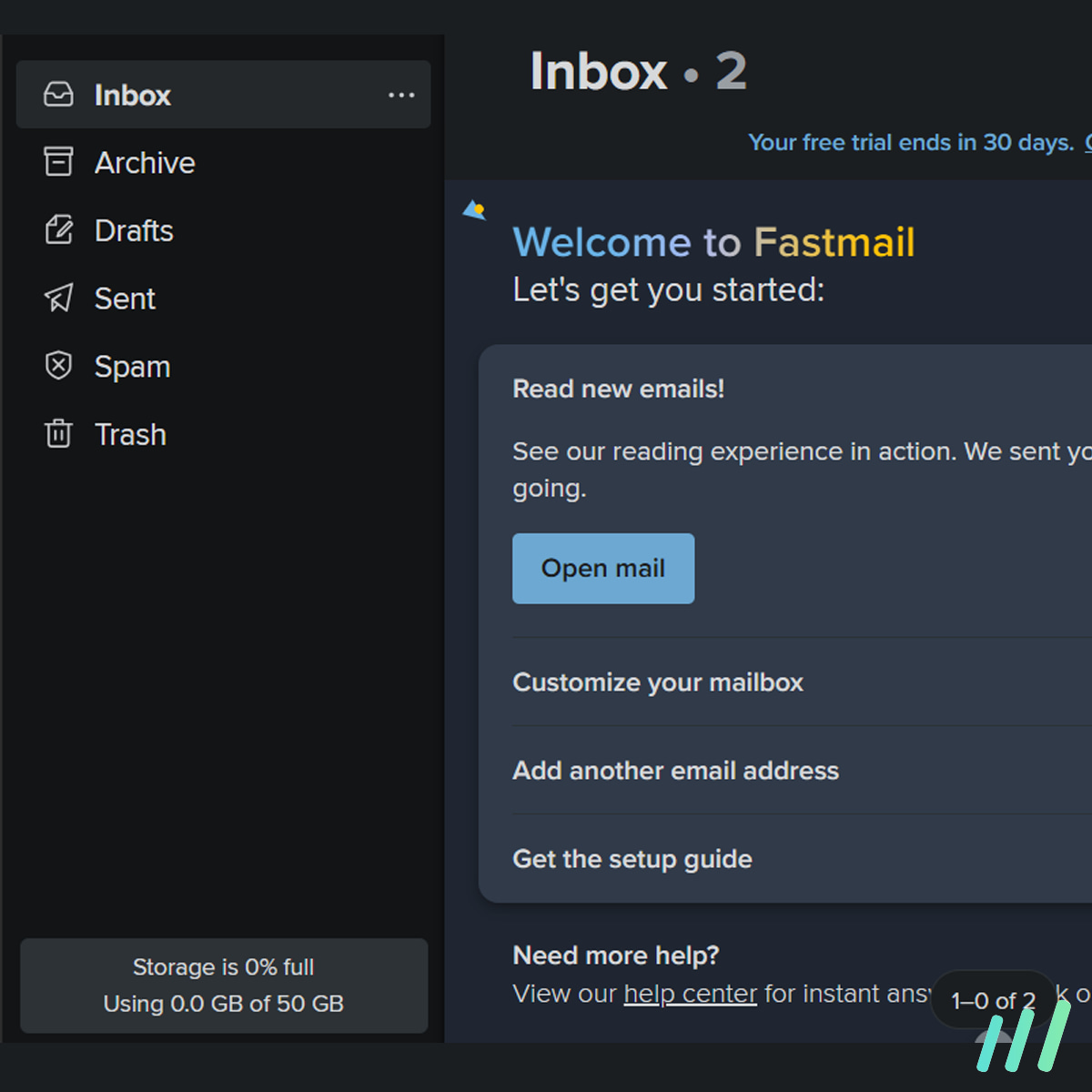 fastmail interface