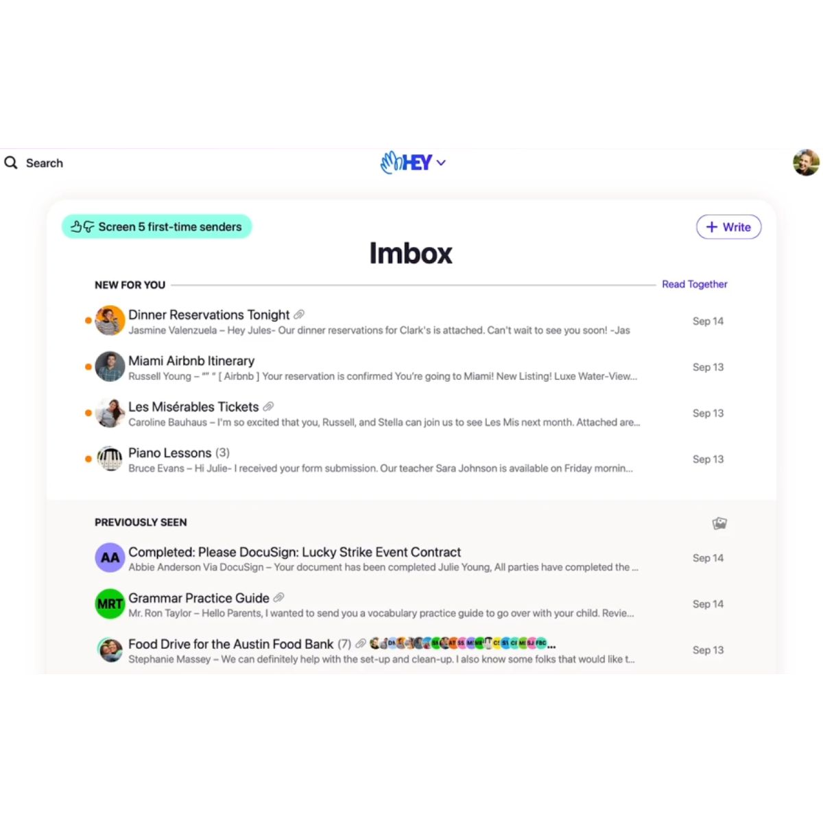 hey imbox interface