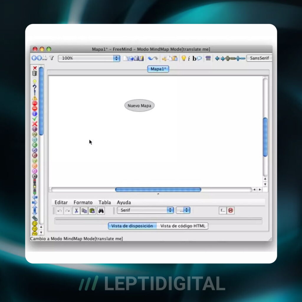 Interface Freemind Mindmapping