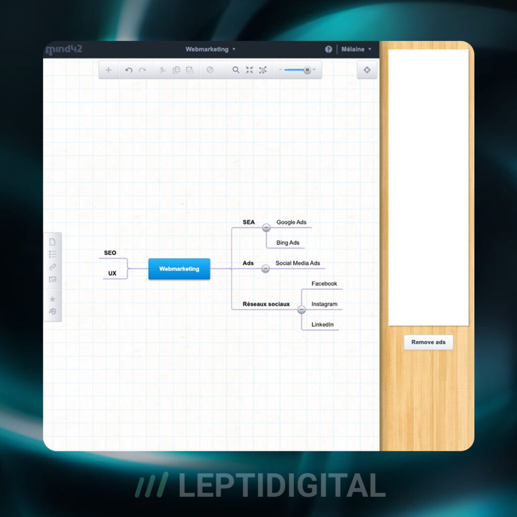 Interface Mind42 Mindmapping