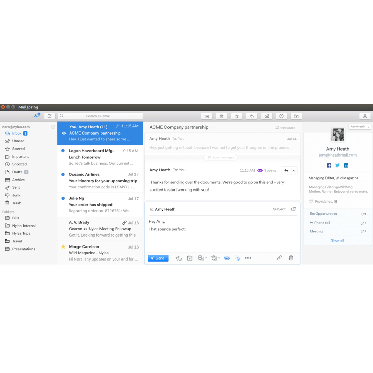 mailspring interface
