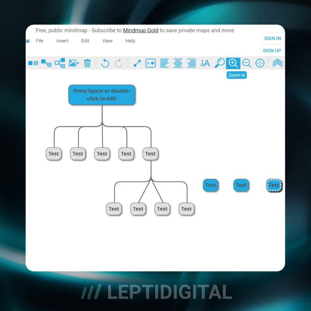 Interface MindMup Mindmapping