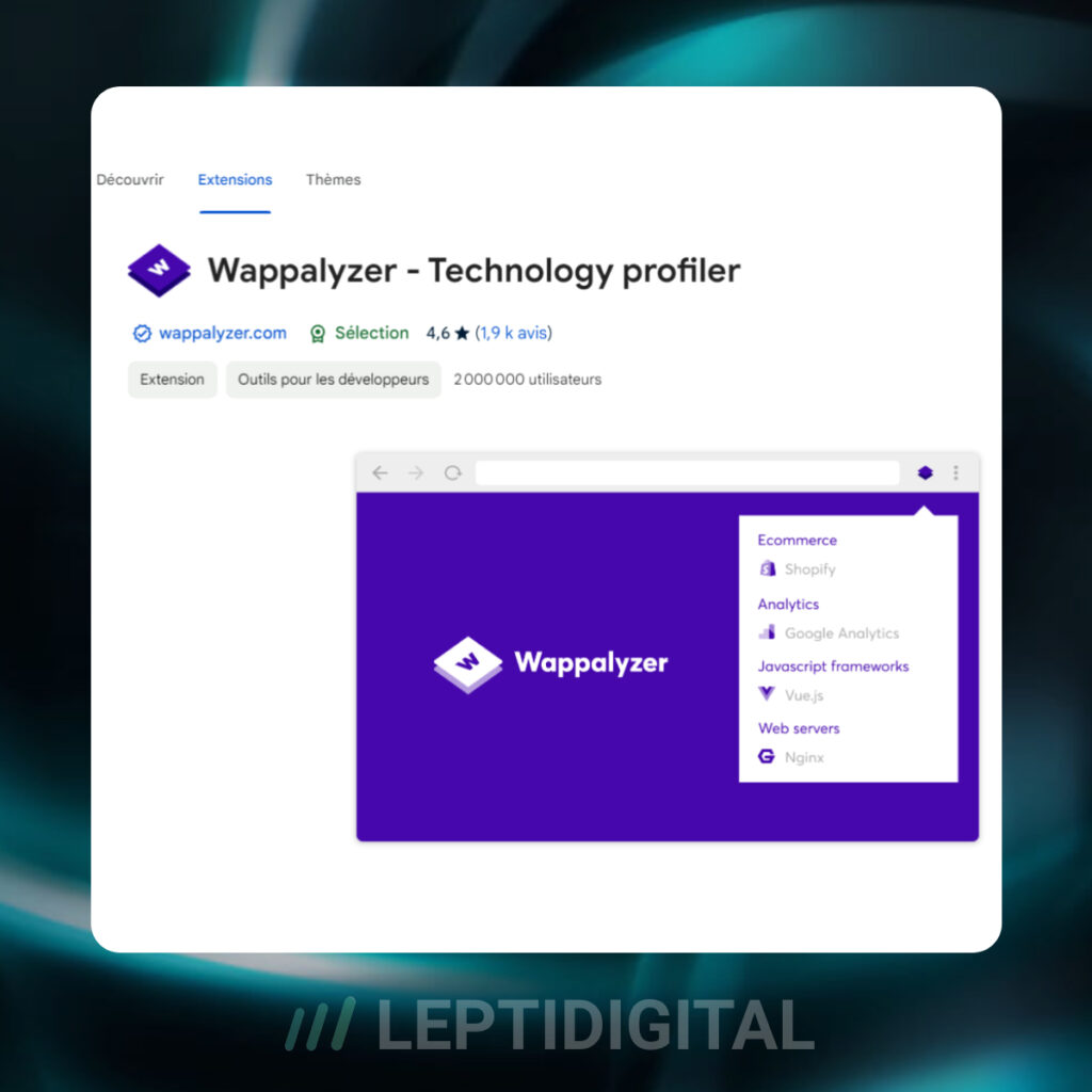 Extention chrome Wappalyzer