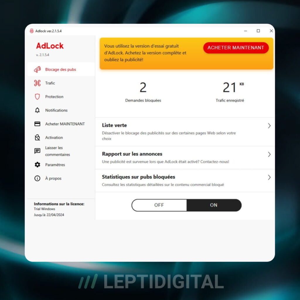 Site web Adlock