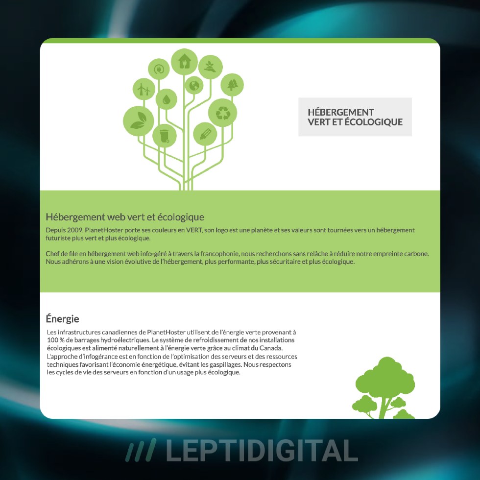 Engagements Environnementaux PlanetHoster