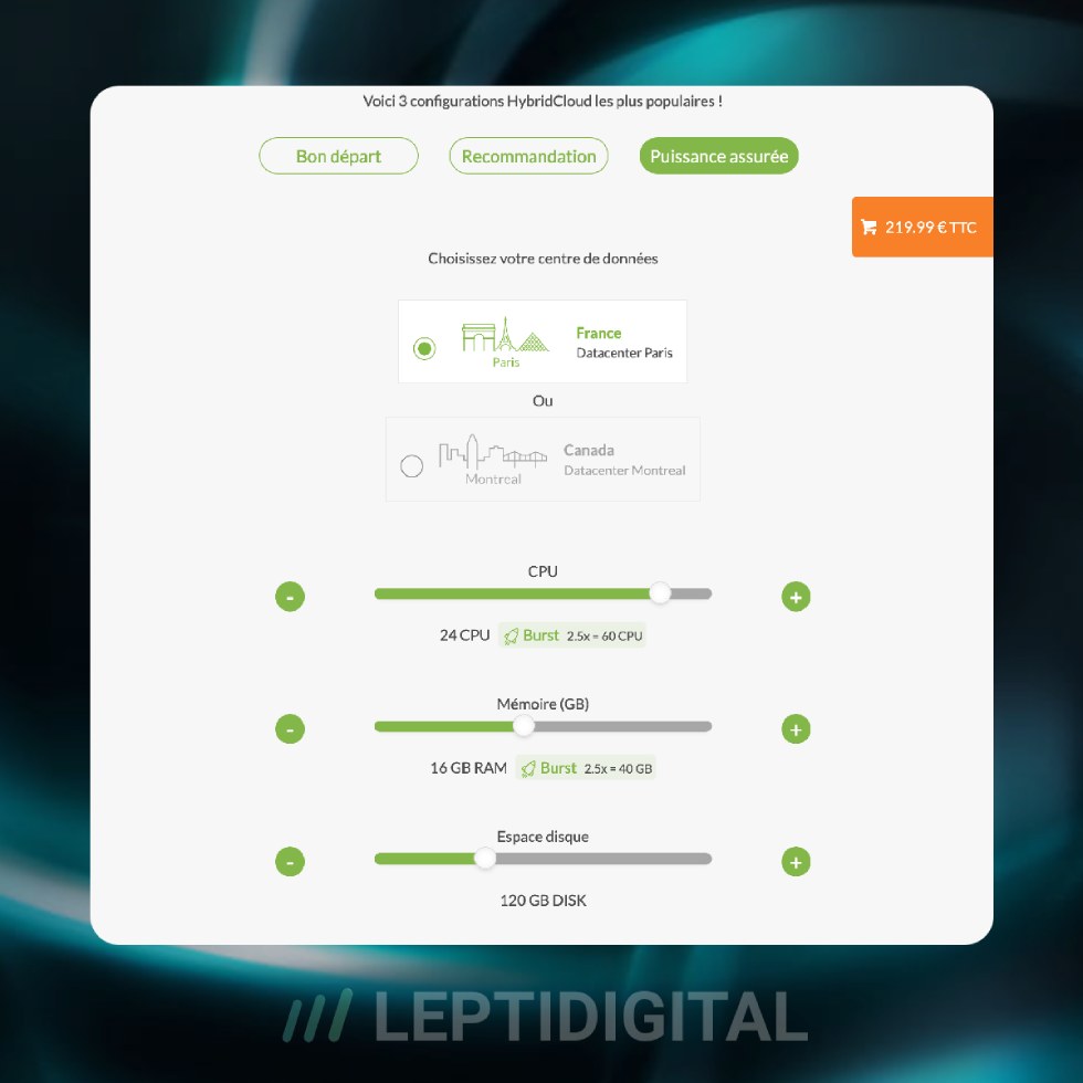 PlanetHoster Offre HybridCloud Ajustable