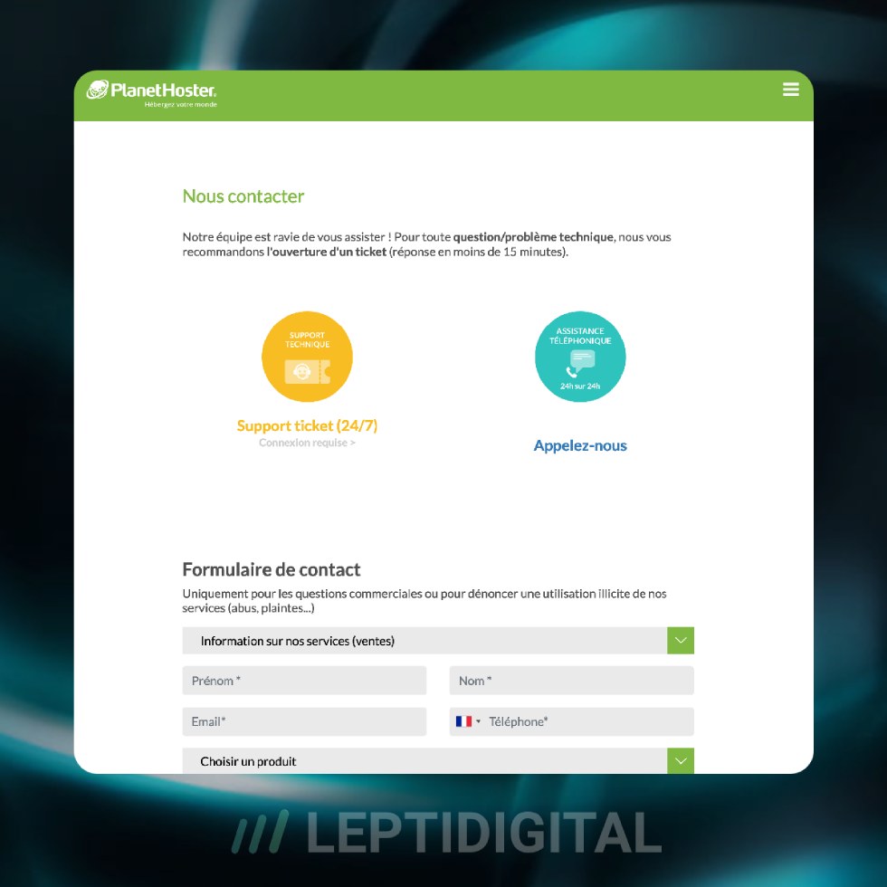 Service Client PlanetHoster