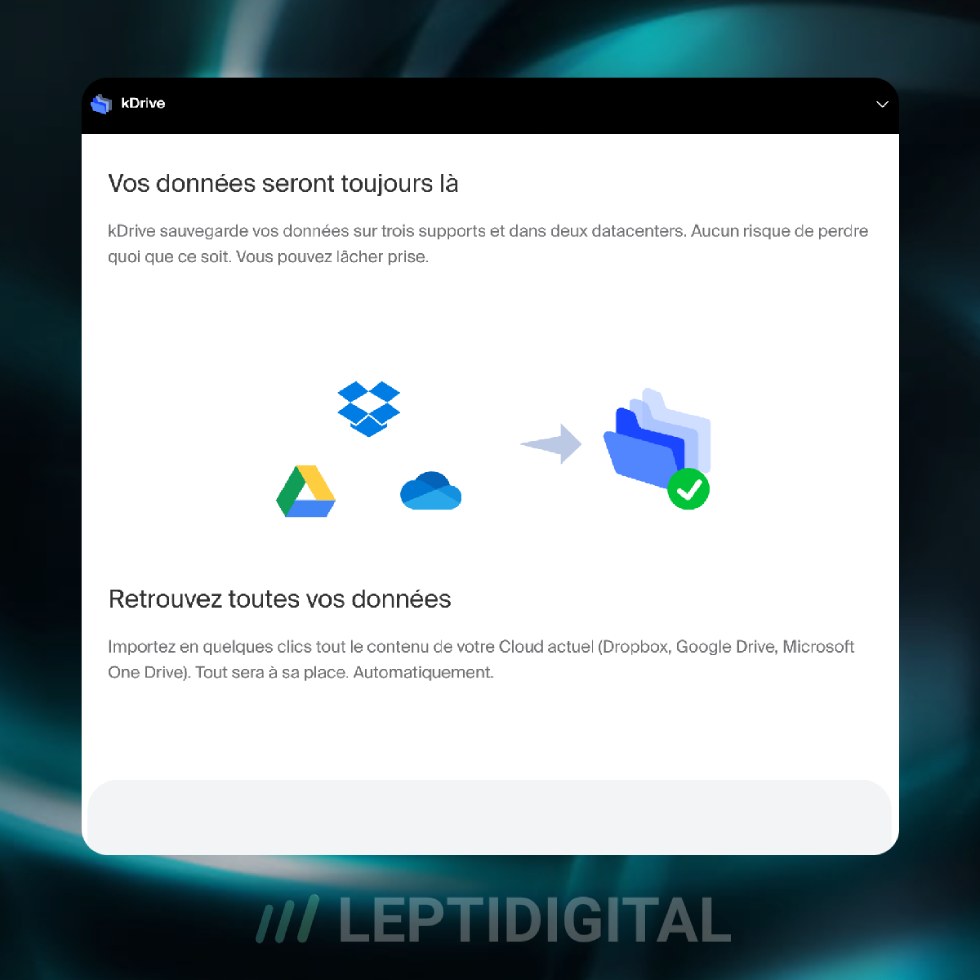 Sauvegarde des Données kDrive