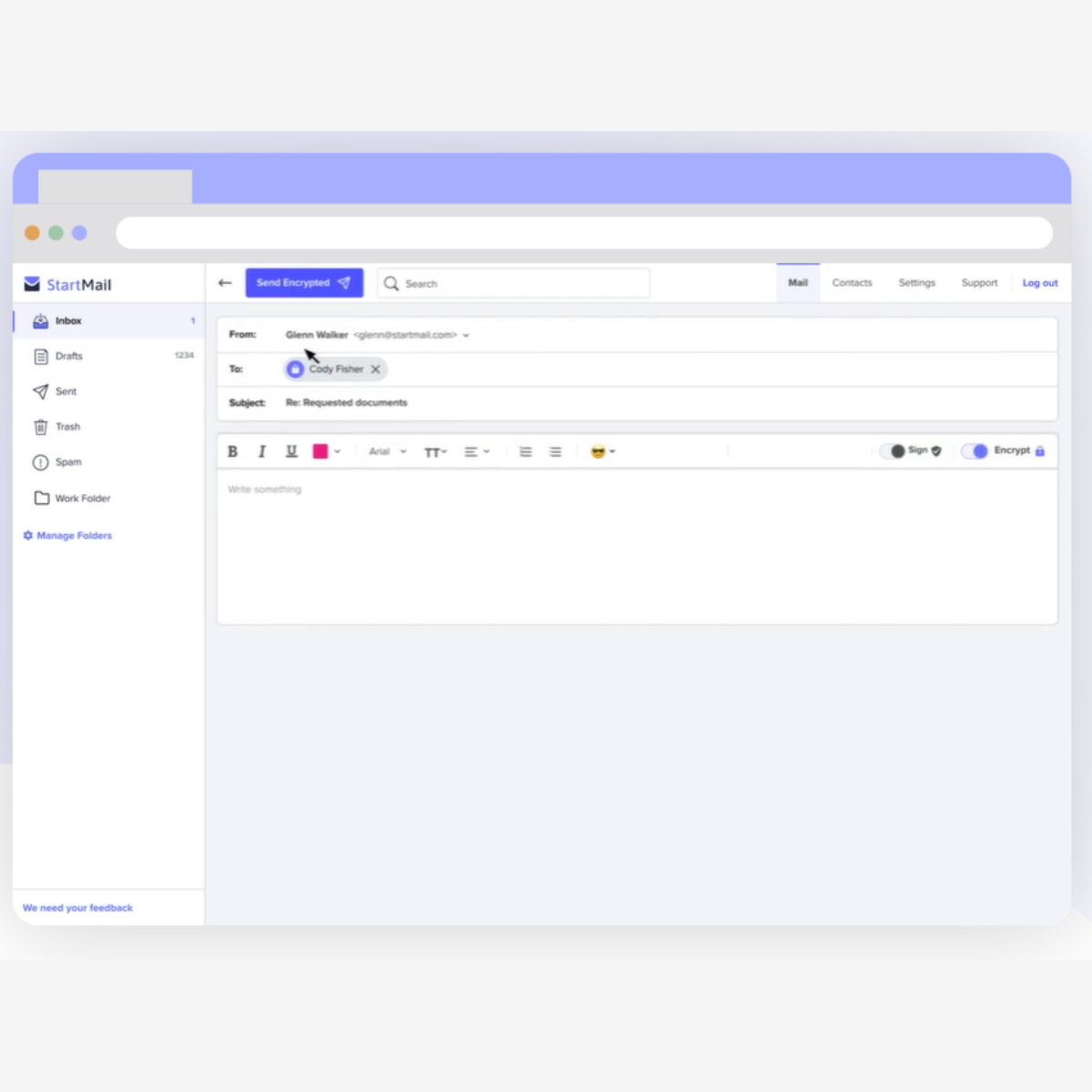 interface startmail