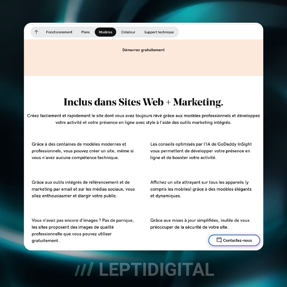 Offre Site Web Marketing GoDaddy