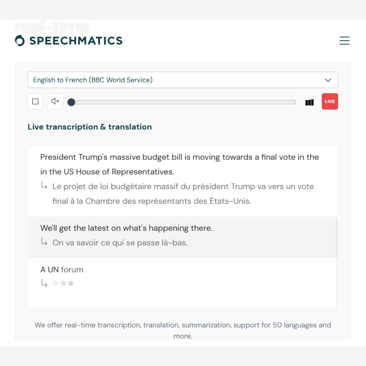 speechmatics transcription