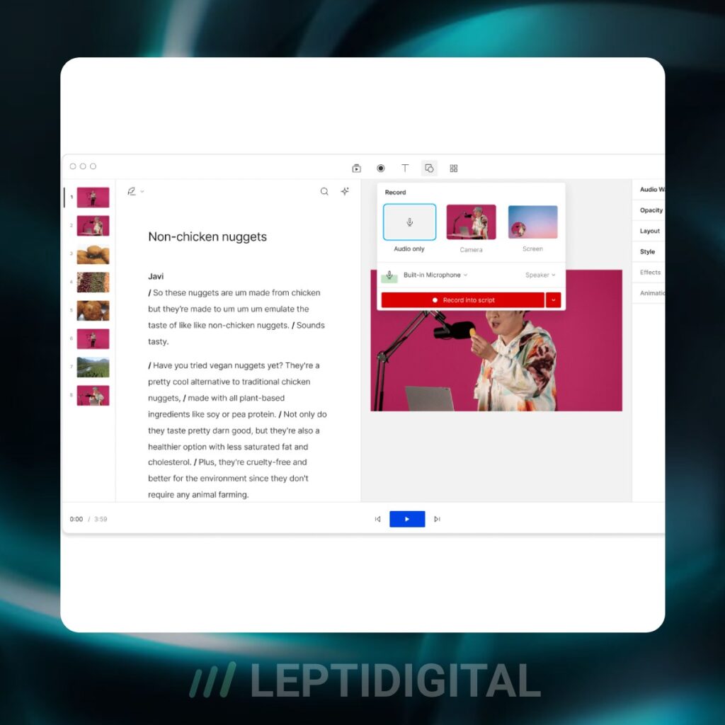 Descript, solution de transcription audio en texte alimentée par l'IA
