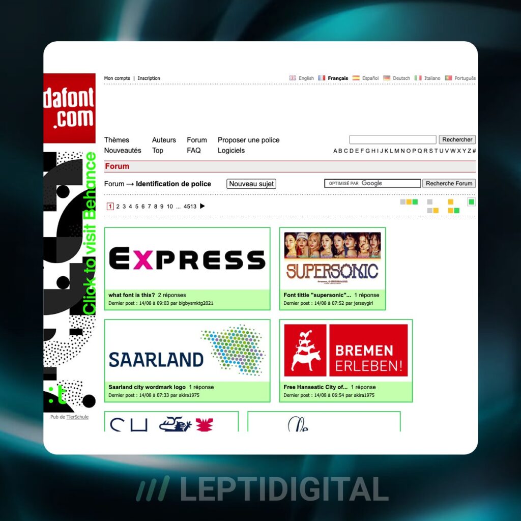 Le forum de Dafont permet de demander de l'aide à la communauté