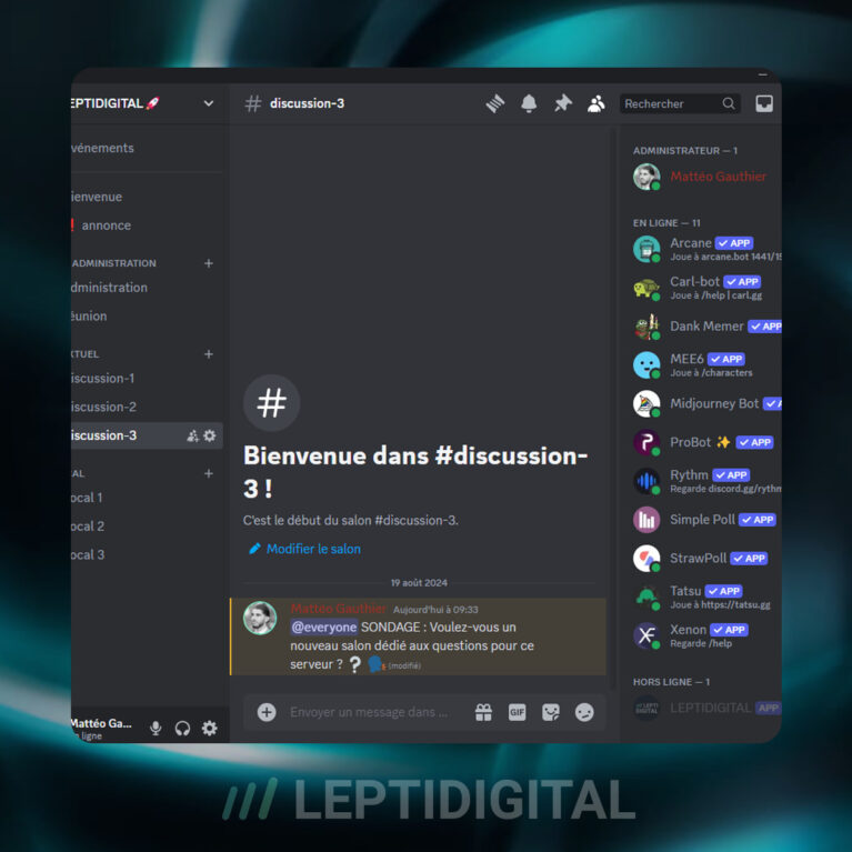 Discord Question Comment créer un sondage sur Discord