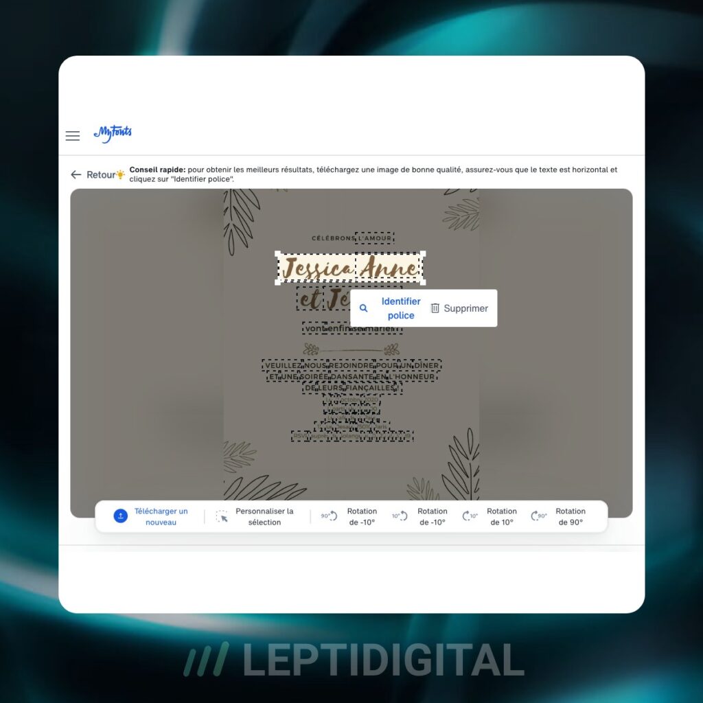 WhatTheFont par MyFonts : un service en ligne gratuit pour retrouver des polices d'écritures depuis une image