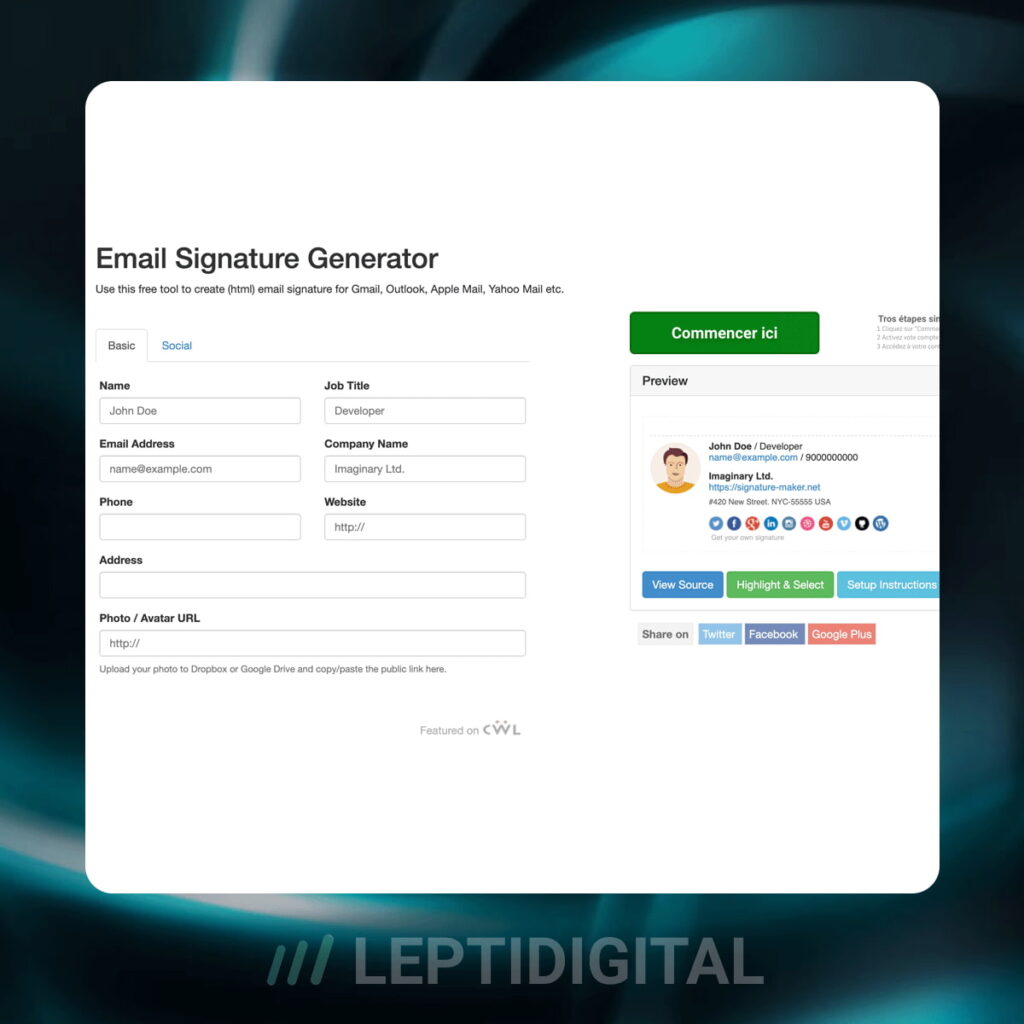Generateur Signature Email Signature Maker