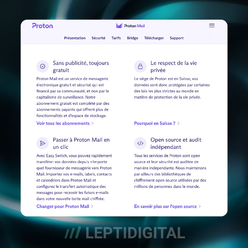 Avantages ProtonMail
