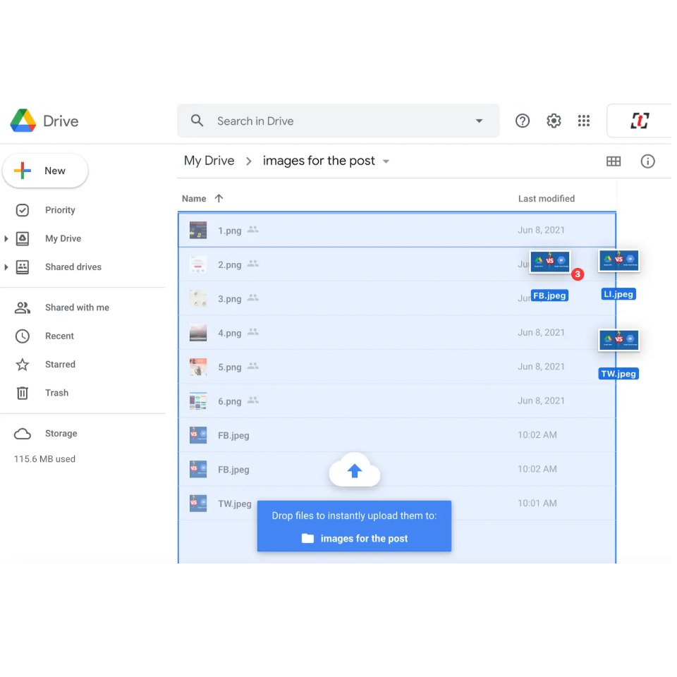 Téleverser image ou vidéo dans Google Drive