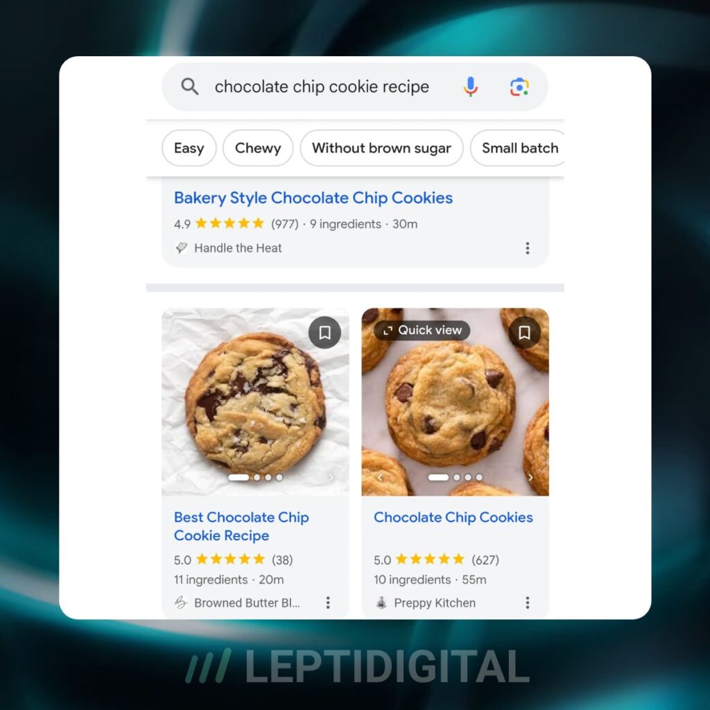 Aperçu de la fonctionnalité Quick View en test sur Google aux Etats-Unis