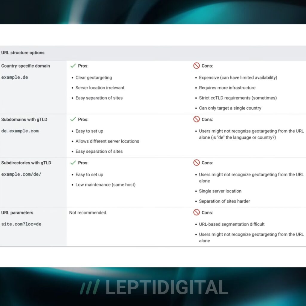Les différentes configurations envisageables avec leurs avantages et inconvénients respectifs