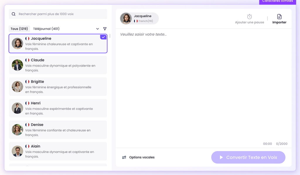 Interface Vidnoz