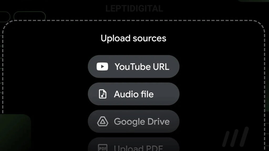 NotebookLM supporte videos YouTube et fichiers audio