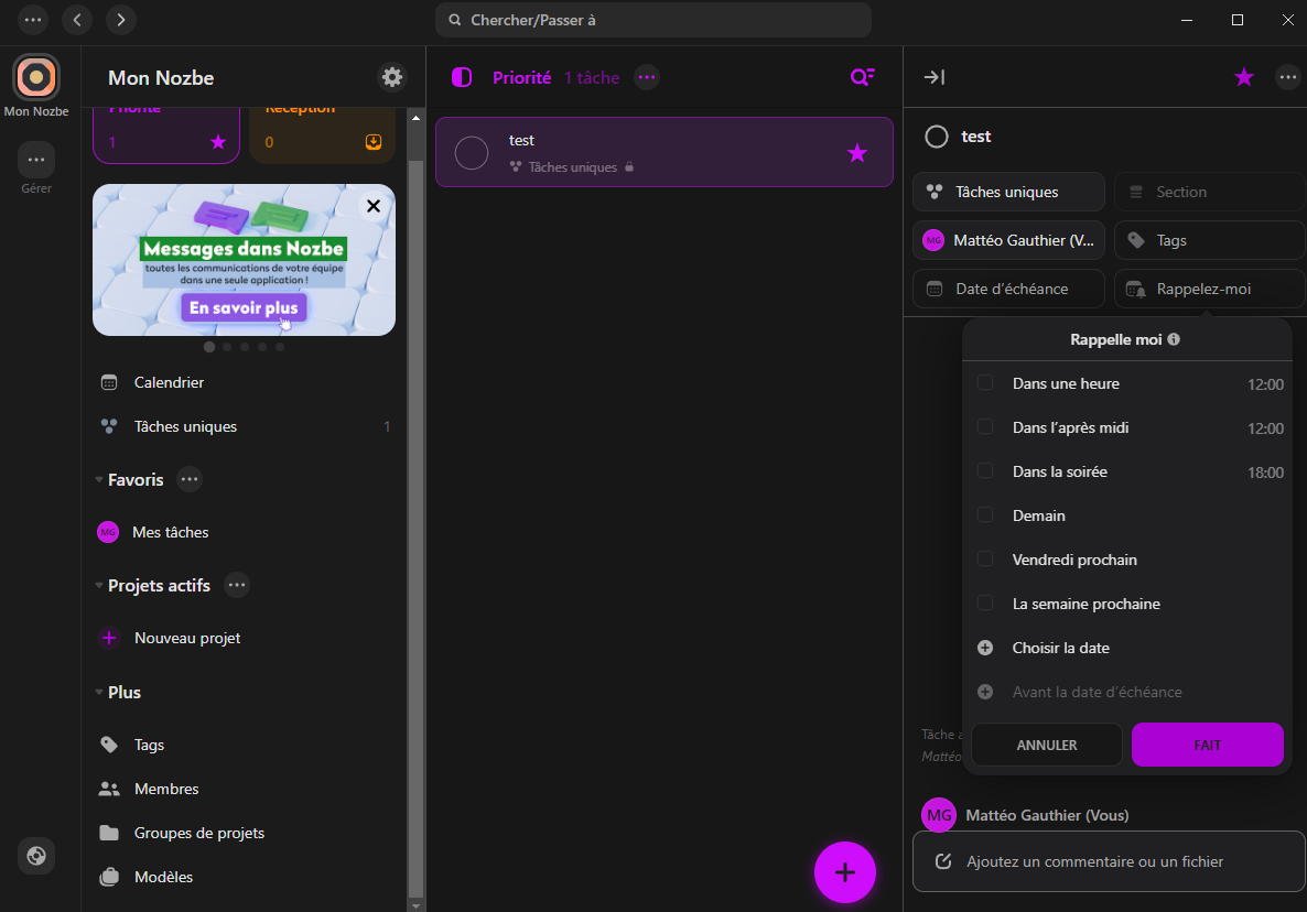 nozbe interface