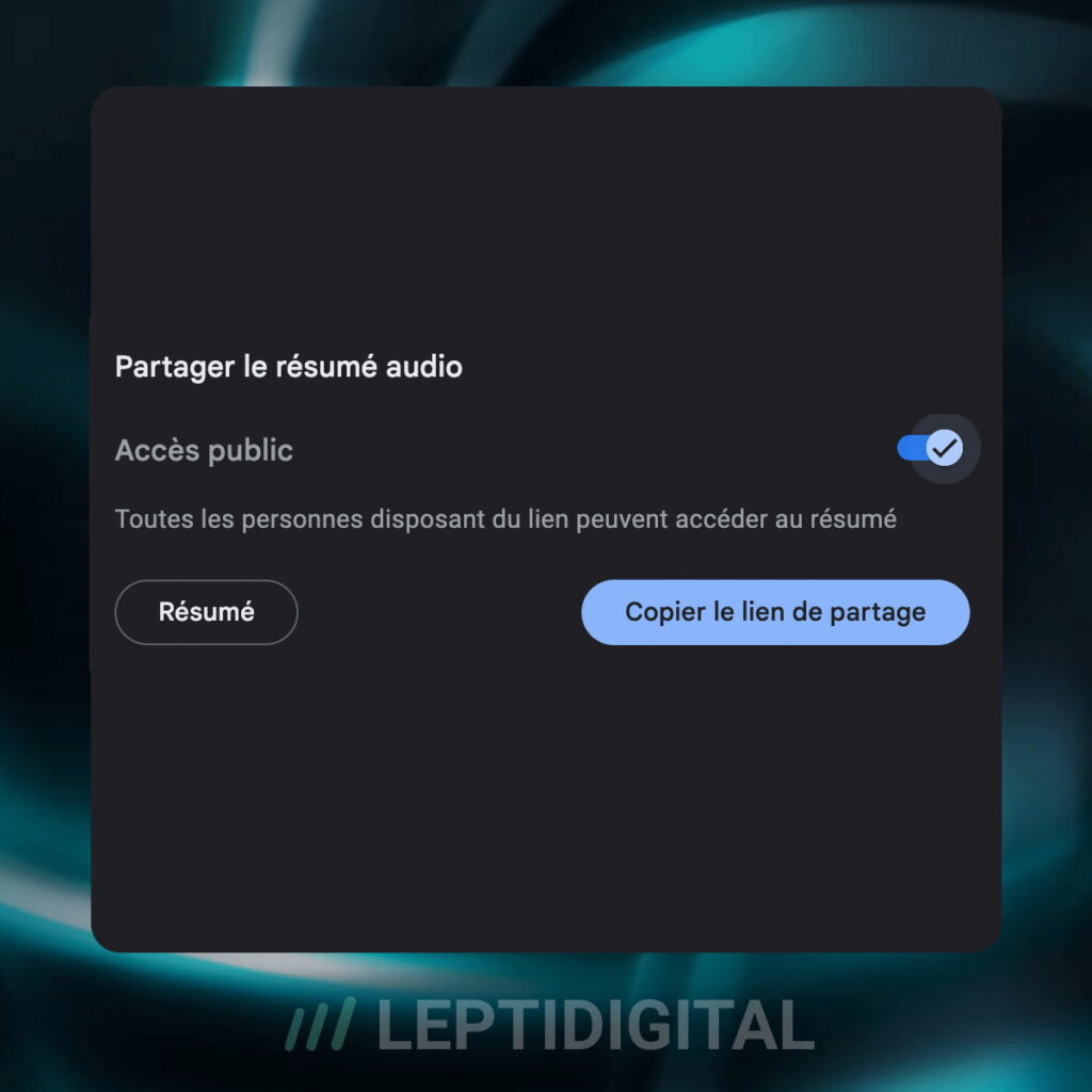 Partage Resume Audio Notebook