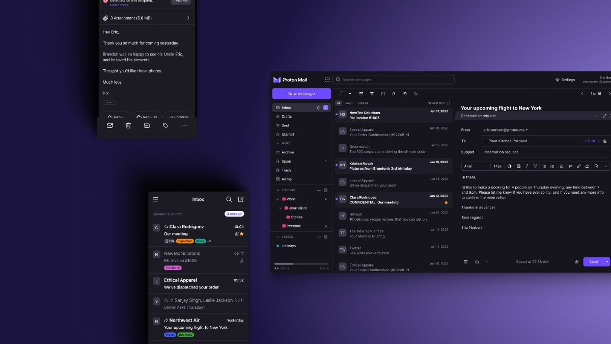 Aperçu de ProtonMail