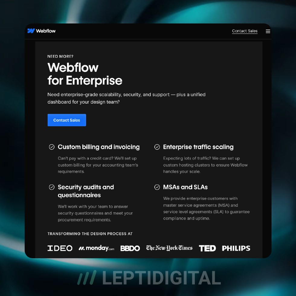 Webflow Entreprise