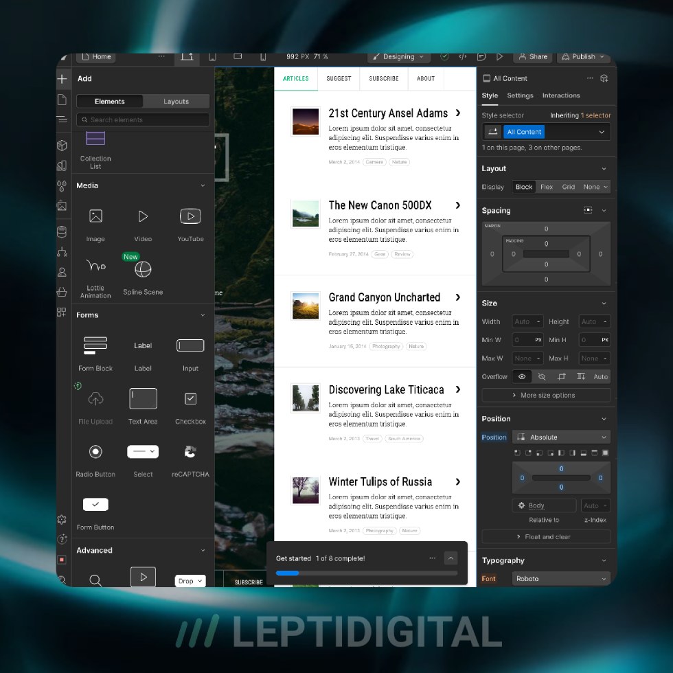 Webflow Interface