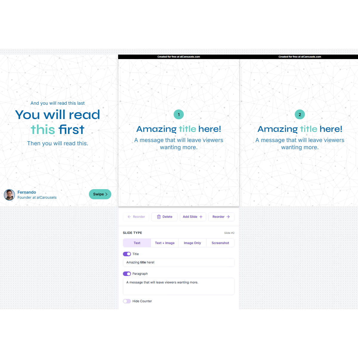 aicarrousels interface