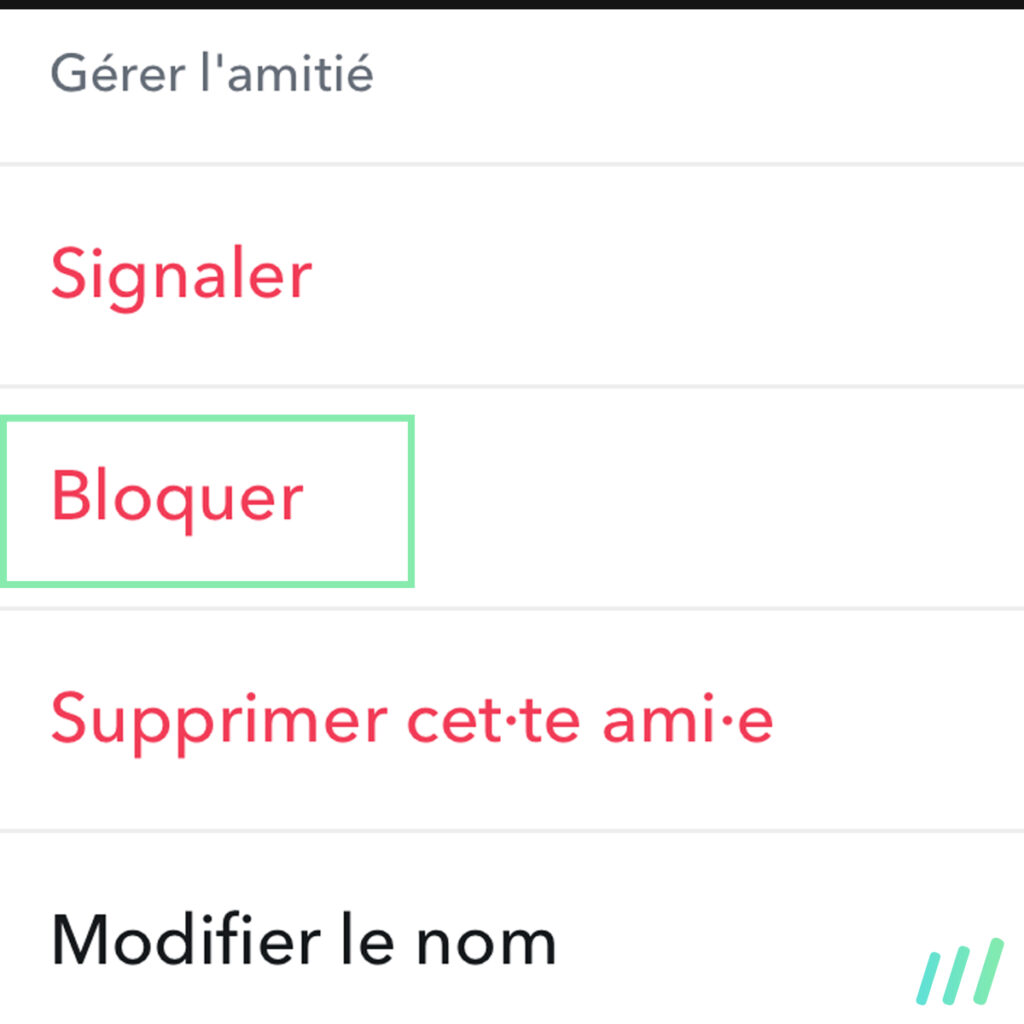bloquer ami Snapchat